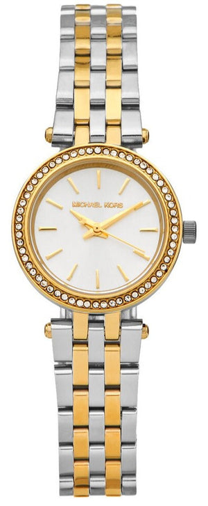 Michael Kors Darci White Dial Two Tone Steel Strap Watch for Women - MK3323