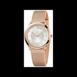 Calvin Klein Minimal White Dial Rose Gold Mesh Bracelet Watch for Women - K3M22626
