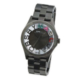Marc Jacobs Henry Skeleton Black Dial Black Steel Strap Watch for Women - MBM3265