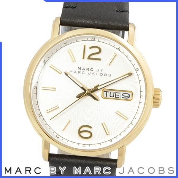 Marc Jacobs Fergus White Dial Black Leather Strap Watch for Men - MBM5081