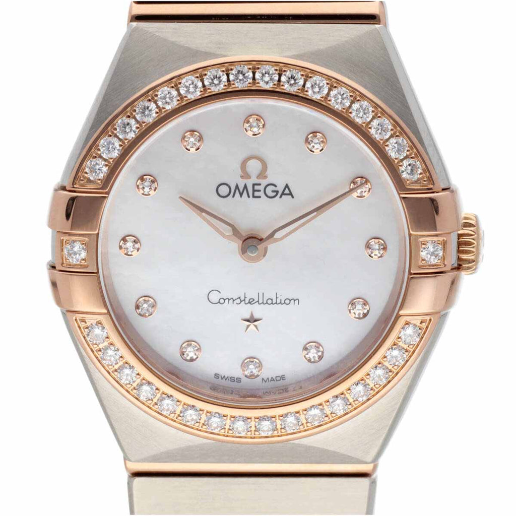 Omega Constellation Quartz Diamonds Mother of Pearl Dial Two Tone Steel Strap Watch for Women - 131.25.25.60.55.001