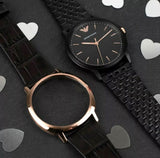 Emporio Armani Interchangeable Black Dial Black Steel Strap Watch For Men - AR80021