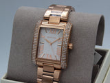 Michael Kors Emery Three-Hand Crystals Silver Dial Rose Gold Steel Strap Watch for Women - MK4644