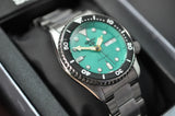 Seiko 5 Sports SKX Midi Automatic Teal Dial Silver Steel Strap Watch For Men - SRPK33K1