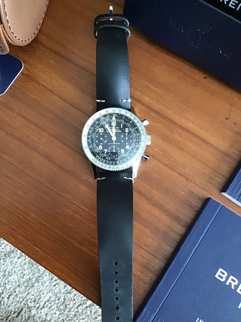 Breitling Navitimer Ref. 806 1959 Re-Edition Black Dial Brown Leather Strap Watch for Men - AB0910371B1X1