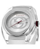 Gucci Sync XXL White Dial White Rubber Strap Watch For Men - YA137102