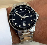Tissot Seastar 1000 Black Dial Silver Steel Strap Watch For Men - T120.410.11.051.00