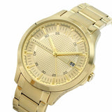 Armani Exchange Hampton Chronograph Gold Dial Gold Steel Strap Watch For Men - AX2415