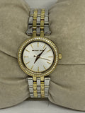 Michael Kors Darci White Dial Two Tone Steel Strap Watch for Women - MK3323