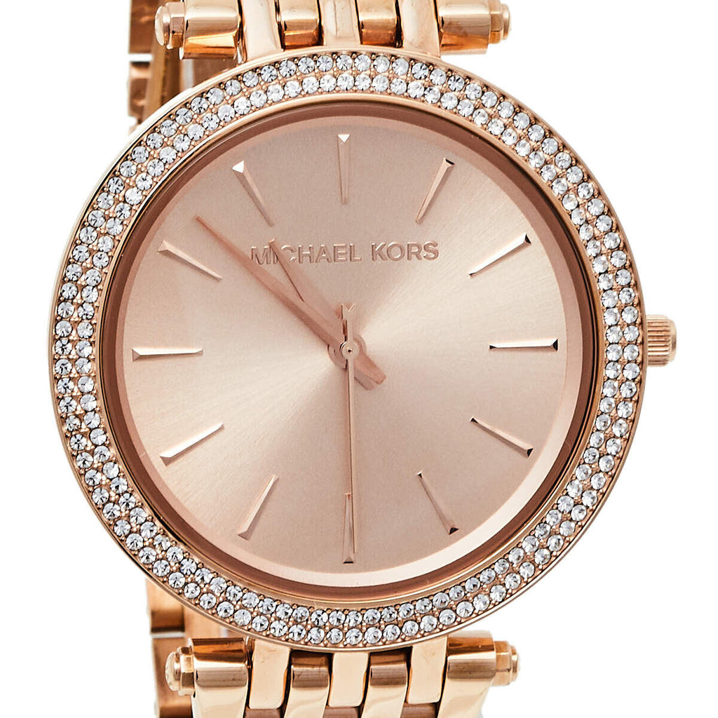 Michael Kors Darci Rose Gold Dial with Diamonds Rose Gold Stainless Steel Strap Watch for Women - MK3192