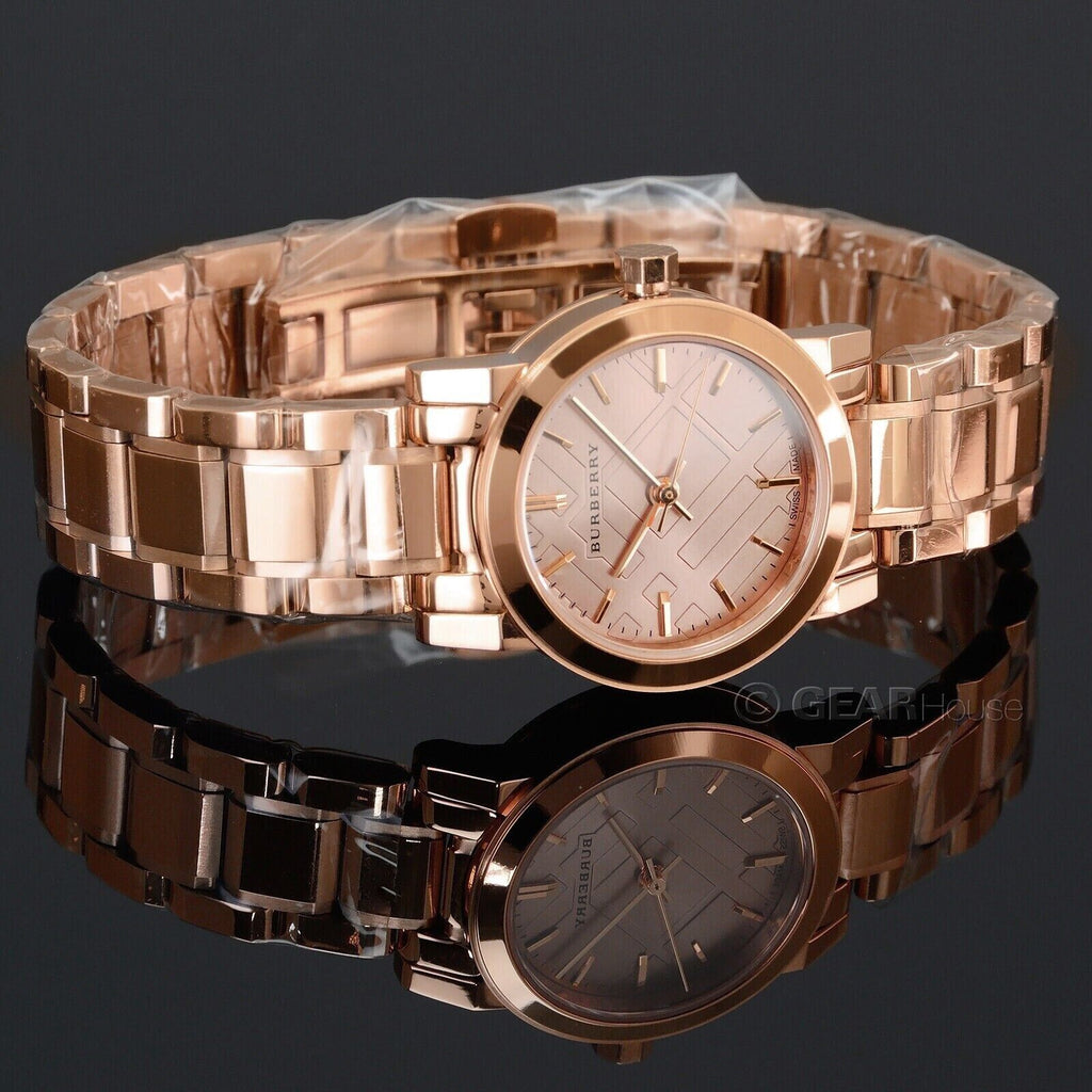 Burberry The City Nude Dial Rose Gold Steel Strap Watch for Women - BU9228