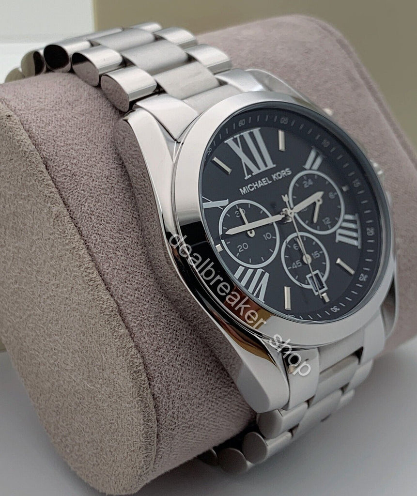 Michael Kors Bradshaw Black Dial Silver Steel Strap Watch for Men - MK5705
