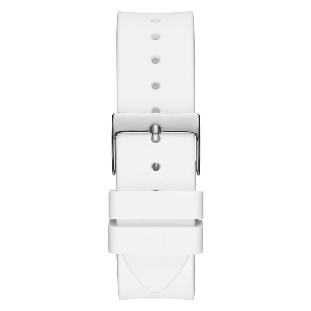 Guess Venus Diamonds White Dial White Rubber Strap Watch for Women - GW0118L3