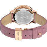 Versace Virtus Quartz Grey Dial Pink Leather Strap Watch for Women - VEHC00319