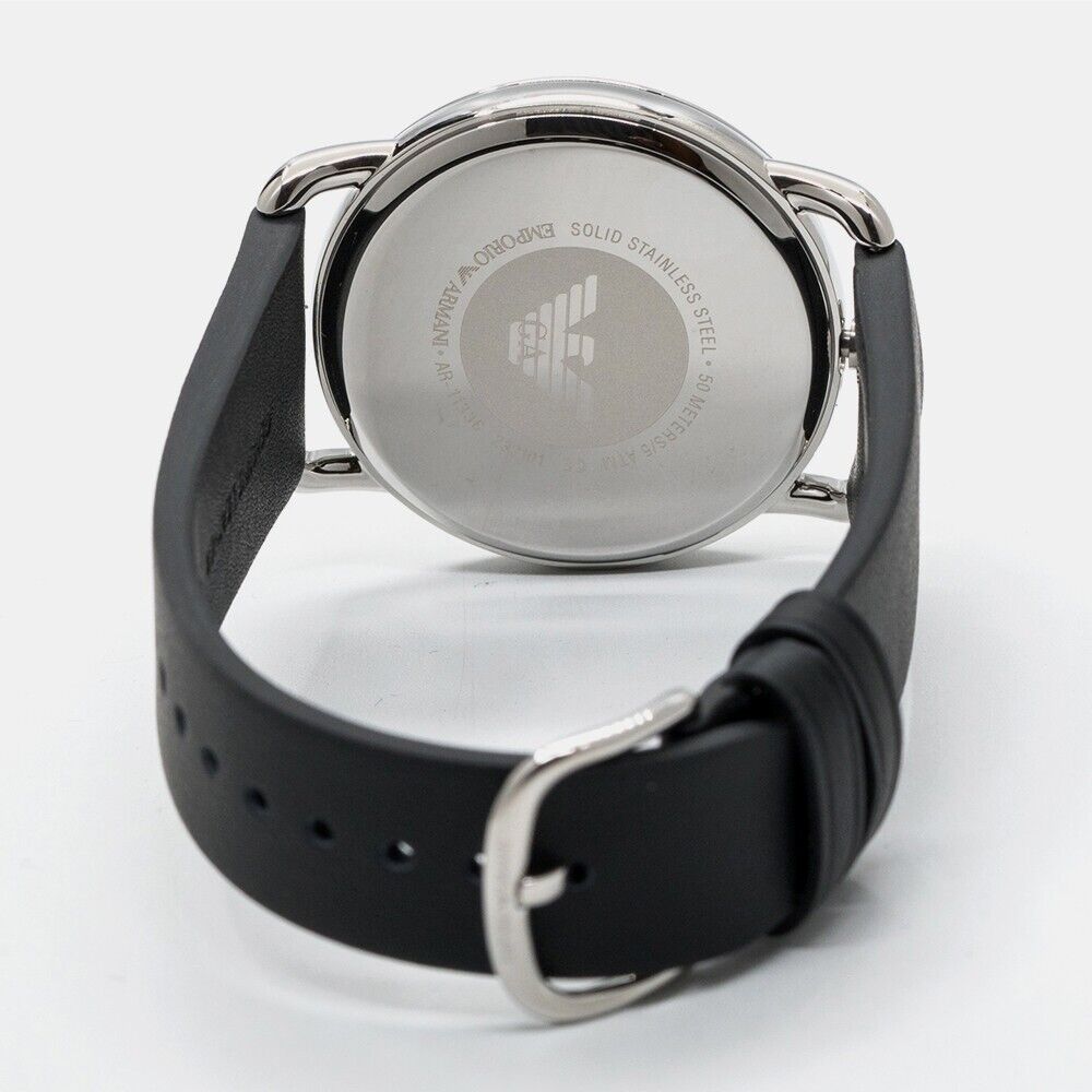 Emporio Armani Aviator Quartz Black Dial Black Leather Strap Watch For Men - AR11336
