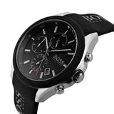 Hugo Boss Velocity Black Dial Black Leather Strap Watch for Men - 1513716