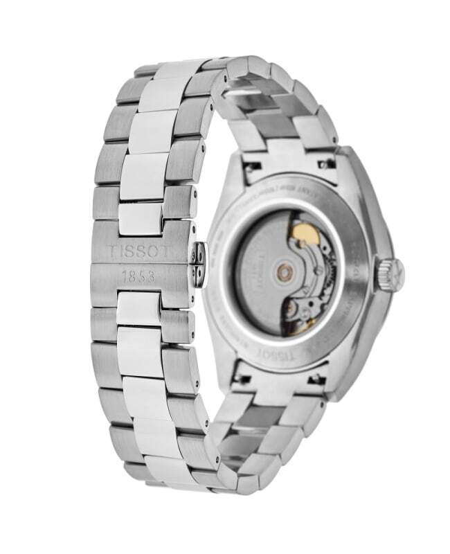 Tissot Gentleman Powermatic 80 Silicium Ice Blue Silver Steel Strap Watch For Men - T127.407.11.351.00