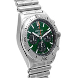 Breitling Chronomat B01 42mm Green Dial Silver Steel Strap Watch for Men - AB01343A1L1A1