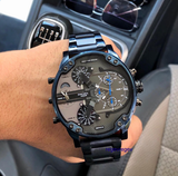 Diesel Daddy 2.0 Chronograph Grey Dial Blue Steel Strap Watch For Men - DZ7414