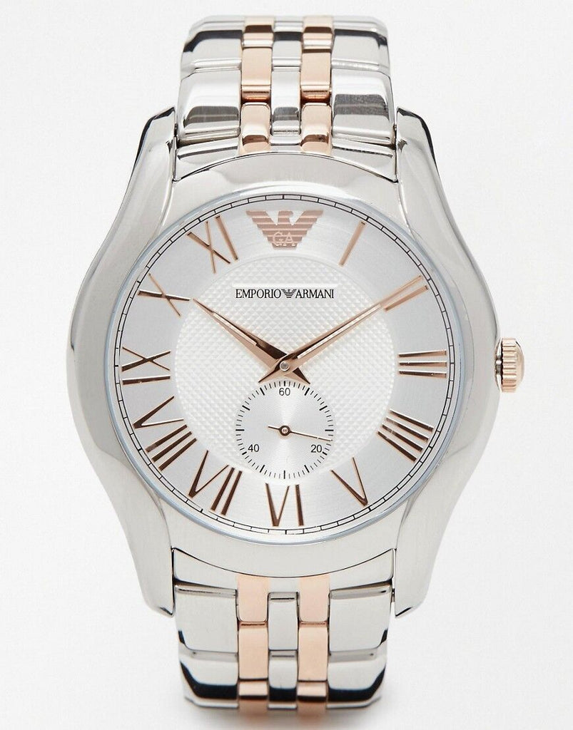 Emporio Armani Classic Quartz Silver Dial Two Tone Steel Strap Watch For Men - AR1824