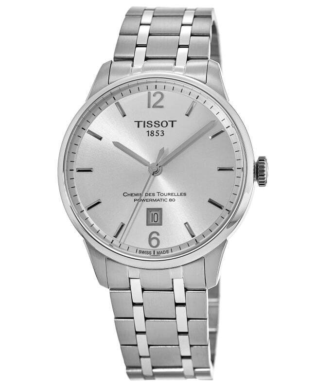 Tissot Chemin Des Tourelles Powermatic 80 Silver Dial Silver Steel Strap Watch For Men - T099.407.11.037.00