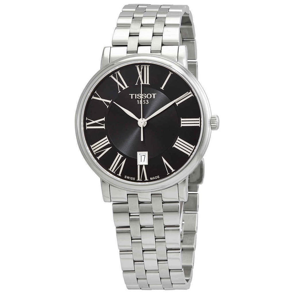 Tissot Carson Premium Black Dial Silver Steel Strap Watch For Men - T122.410.11.053.00