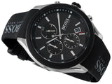 Hugo Boss Velocity Black Dial Black Leather Strap Watch for Men - 1513716