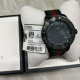 Gucci G Timeless Sport Black Dial Two Tone NATO Strap Watch For Men - YA126229