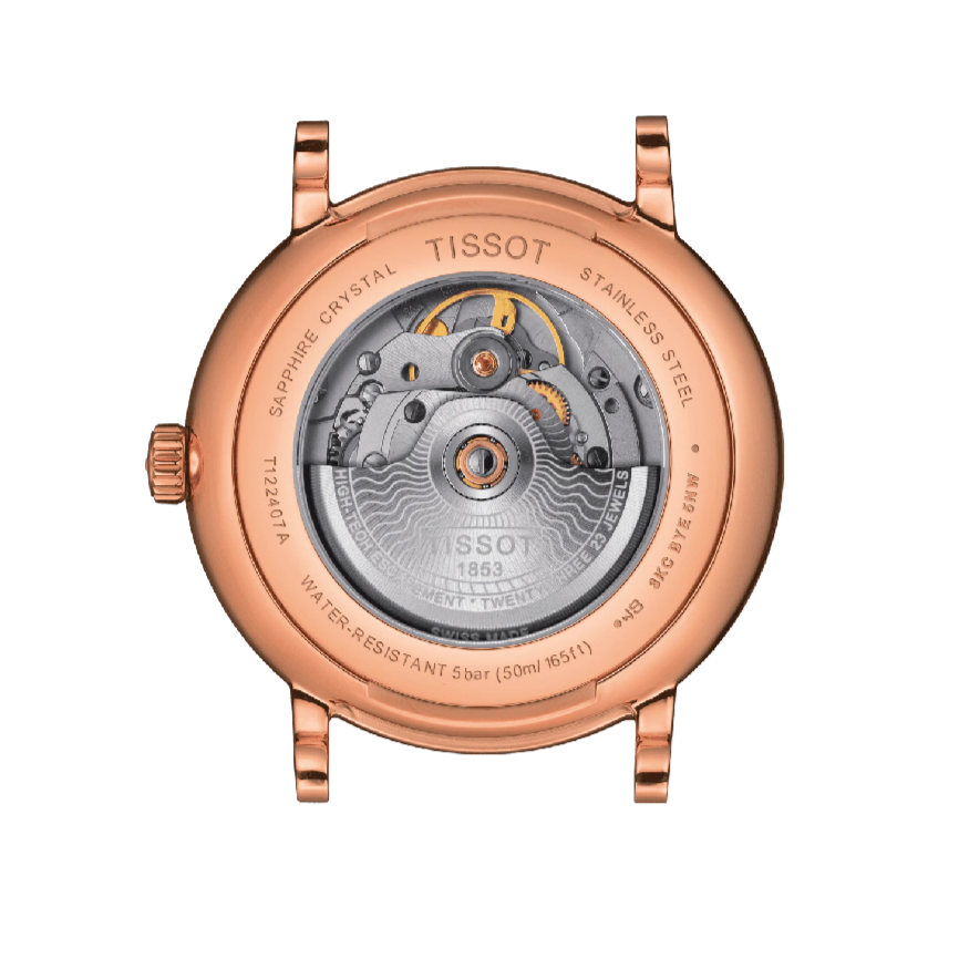 Tissot Carson Premium Powermatic 80 White Dial Brown Leather Strap Watch For Men - T122.407.36.031.00