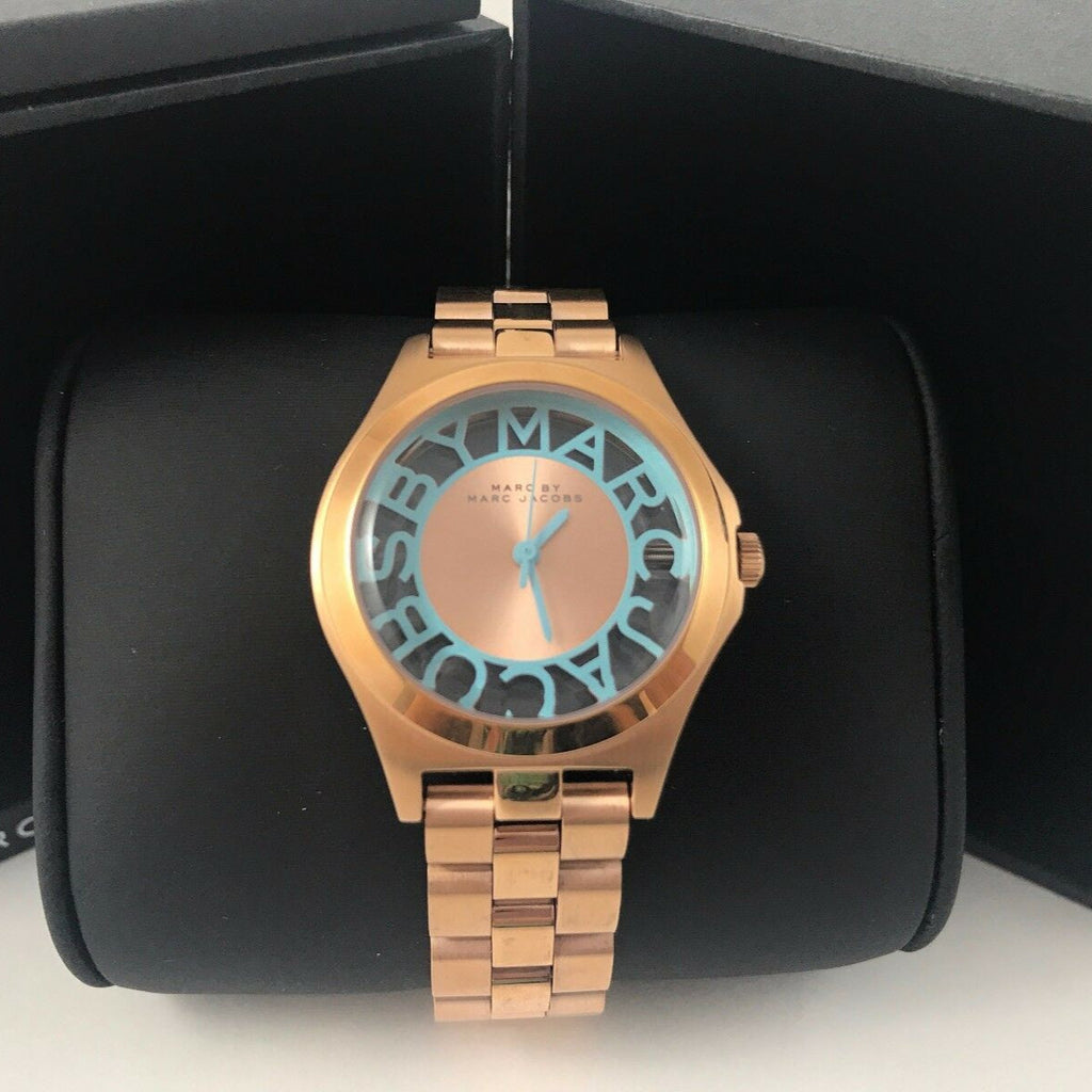 Marc Jacobs Henry Rose Gold Dial Rose Gold Steel Strap Watch for Women - MBM3296