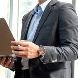 Emporio Armani Meccanico Automatic Red Dial Black Silicon Strap Watch For Men - AR60070