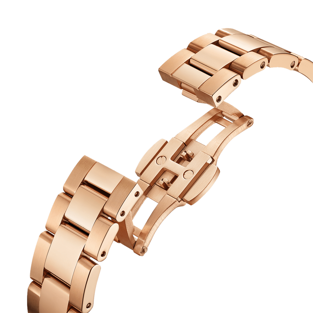 Daniel Wellington Iconic Donna Pink Dial Rose Gold Steel Strap Watch For Women - DW00100331