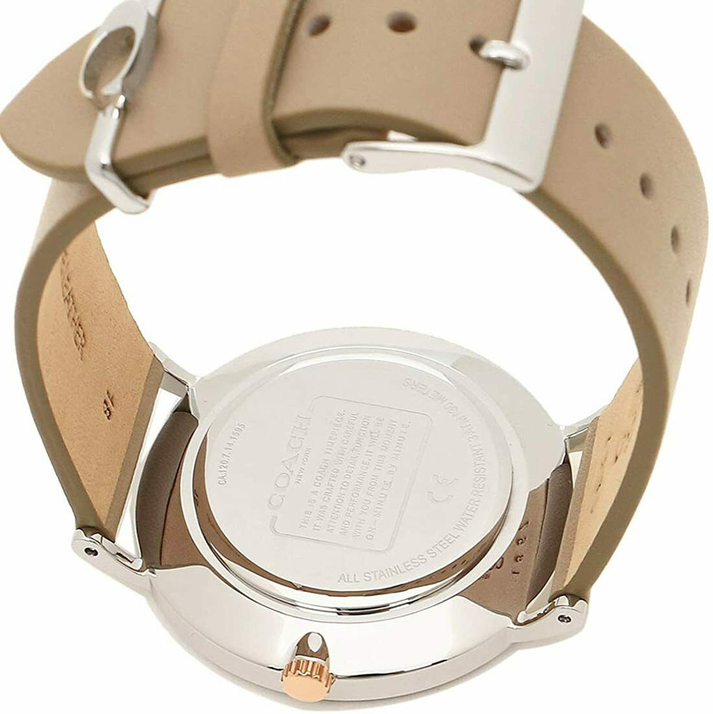 Coach Perry Silver Dial Light Brown Leather Strap Watch for Women - 14503119