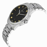 Gucci G Timeless Black Dial Silver Steel Strap Watch For Women - YA1264029