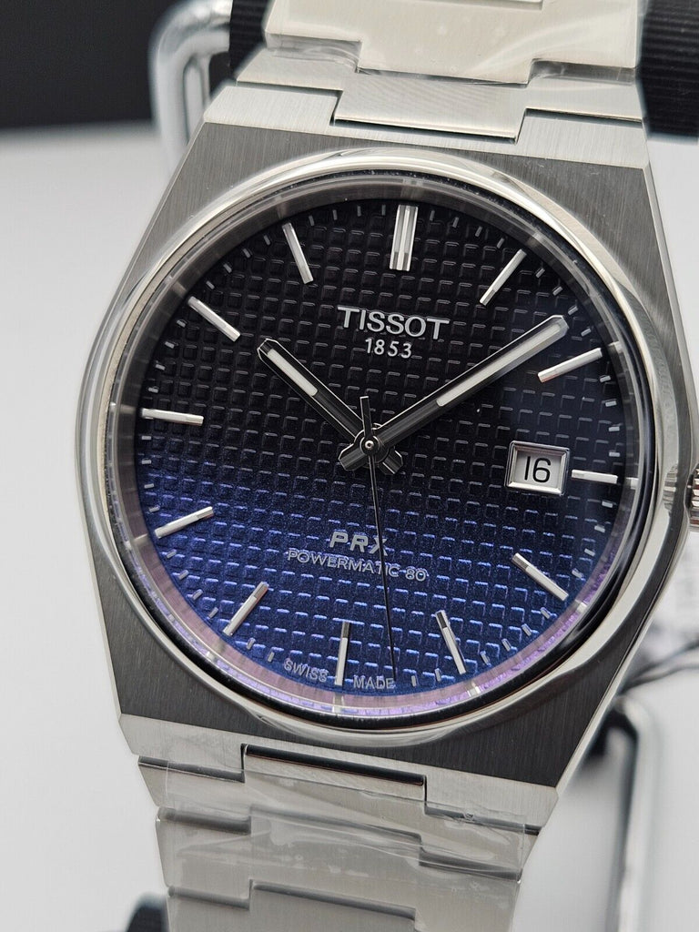 Tissot Powermatic 80 Automatic Gradient Blue Dial Silver Steel Strap Watch for Men - T137.407.11.051.01