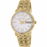 Marc Jacobs Fergus White Dial Gold Steel Strap Watch for Women - MBM8647