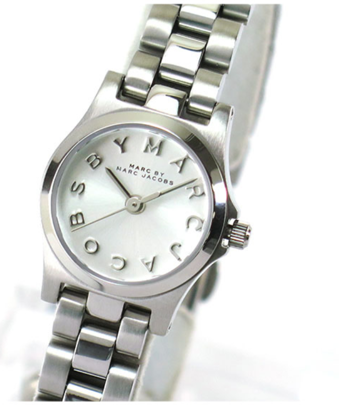 Marc Jacobs Henry Dinky Silver Dial Silver Steel Strap Watch for Women - MBM3198
