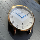 Daniel Wellington Classic Sheffield White Dial Black Leather Strap Watch For Men - DW00100084
