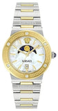 Versace Greca Logo Moonphase Mother of Pearl Dial Two Tone Steel Strap Watch for Women - VE7G00524