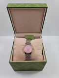 Gucci G Timeless Quartz Pink Dial Two Tone Steel Strap Watch For Women - YA1265030