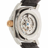 Fossil Modern Machine Automatic Skeleton Dial Black Leather Strap Watch for Men - ME3082