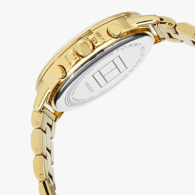 Tommy Hilfiger Carly White Dial Gold Steel Strap Watch for Women - 1781786