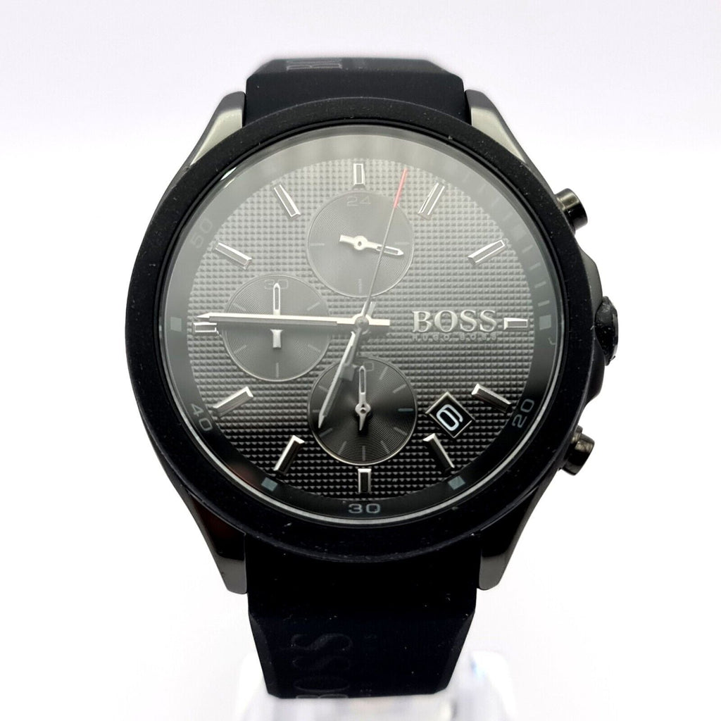 Hugo Boss Velocity Black Dial Black Rubber Strap Watch for Men - 1513720