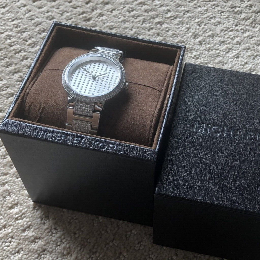 Michael Kors Gabbi Quartz Crystals Silver Dial Silver Steel Strap Watch For Women - MK3984