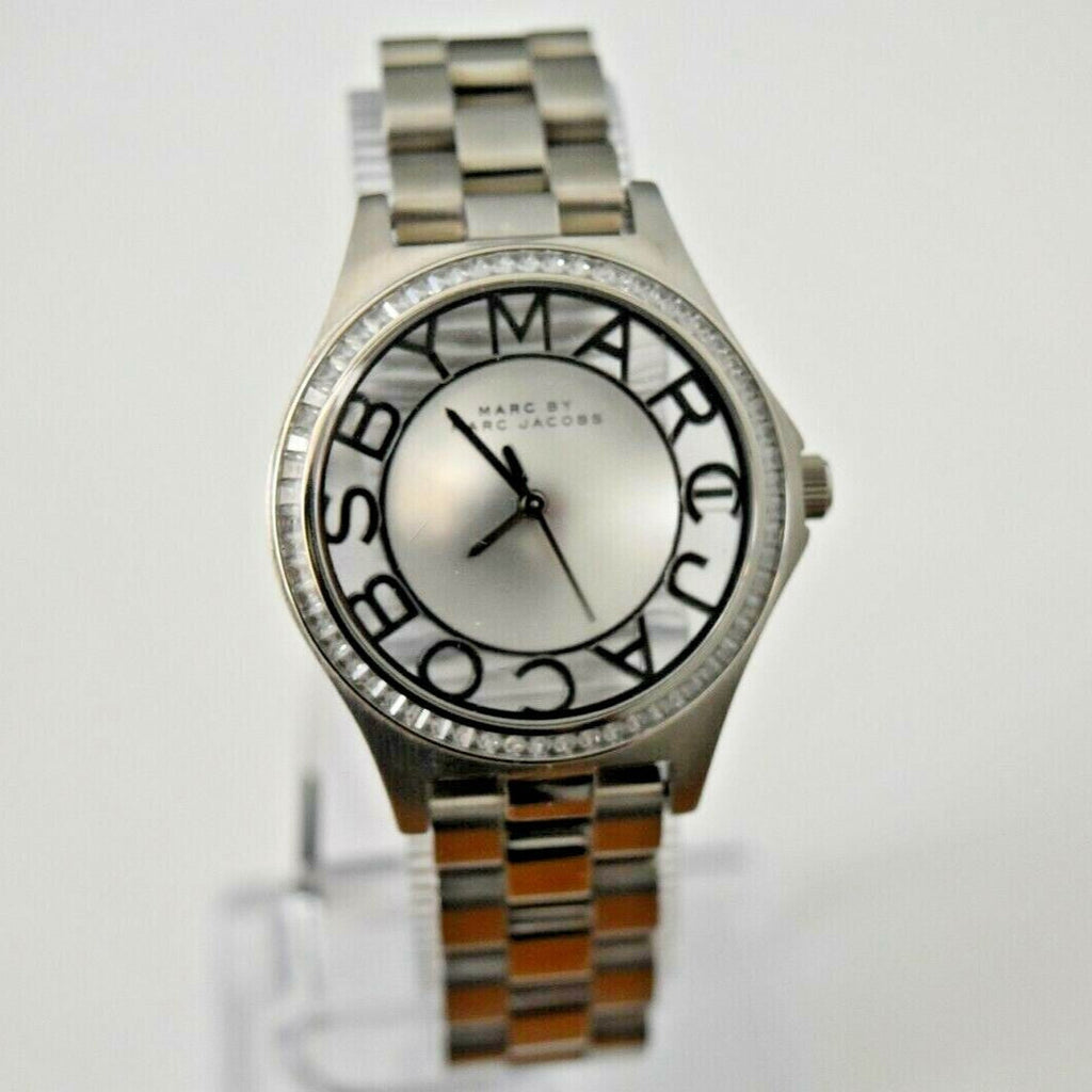 Marc Jacobs Henry Transparent Silver Dial Silver Steel Strap Watch for Women - MBM3337