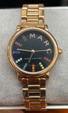 Marc Jacobs Roxy Black Dial Rose Gold Steel Strap Watch for Women - MJ3569