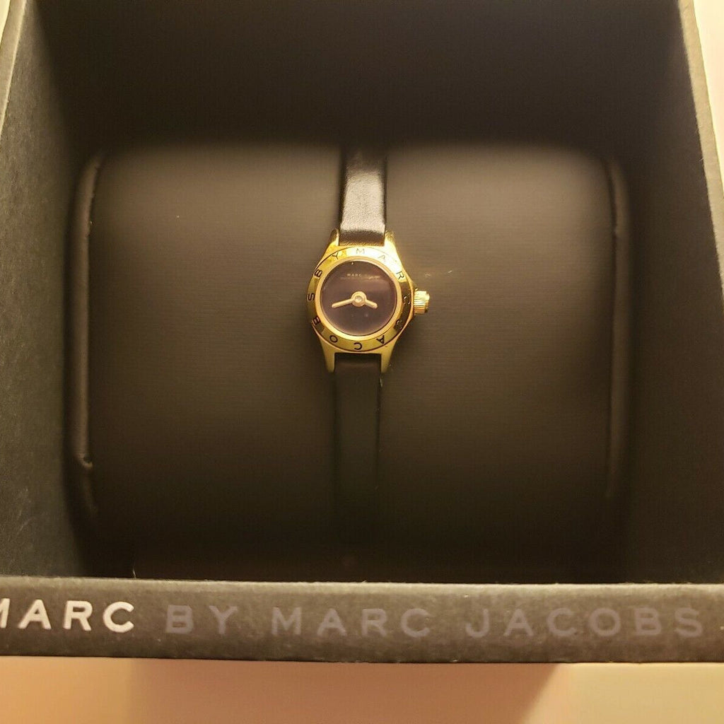 Marc Jacobs Blade Black Dial Black Leather Strap Watch for Women - MBM1345