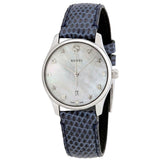 Gucci G-Timeless Signature Mother of Pearl Star Dial Blue Watch For Women - YA126588