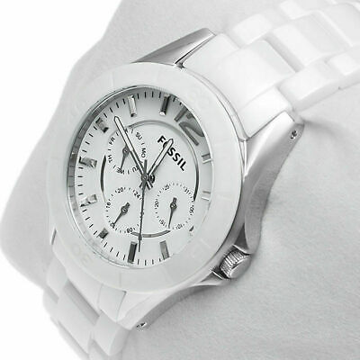Fossil Ceramic White Dial White Ceramic Strap Watch for Women - CE1002
