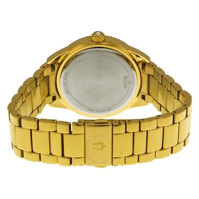 Bulova Multi Function Gold Dial Gold Steel Strap Watch for Women - 97N102